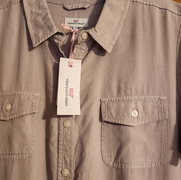 Vineyard Vines Garment-Dyed Utility Jumpsuit Beige Tan 14 NWat - Picture 4 of 6